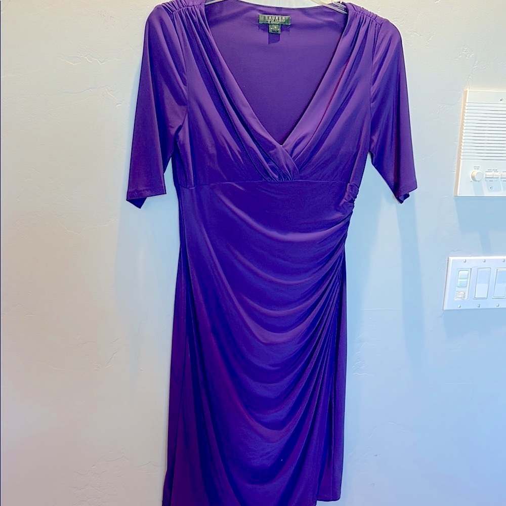 Ralph Lauren Deep Purple Short Sleeve Dress - Picture 3 of 6
